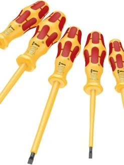 Wera 051575 6 Piece Kraftform VDE Insulated Screwdriver Set Slotted &amp; Phillips