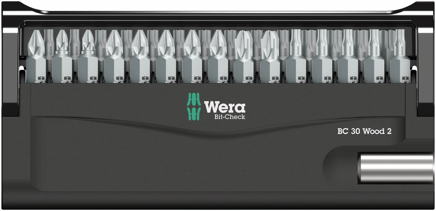 Wera 057432 Bit-Check 30 Wood 2 Screwdriver Bit Set & Holder PH/PZ/TX - Image 2