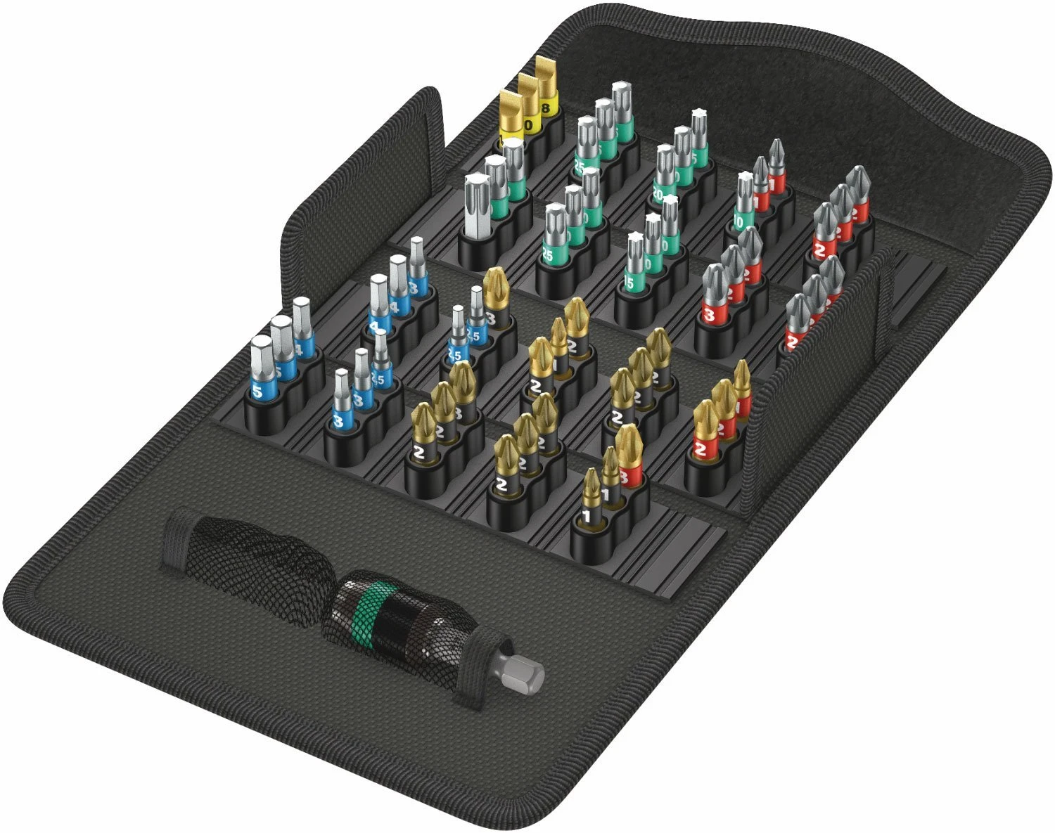 Wera 057441 Bit-Safe 61 BiTorsion 1 Screwdriver Bit & Holder Set PH/PZ/TX/SL/HX