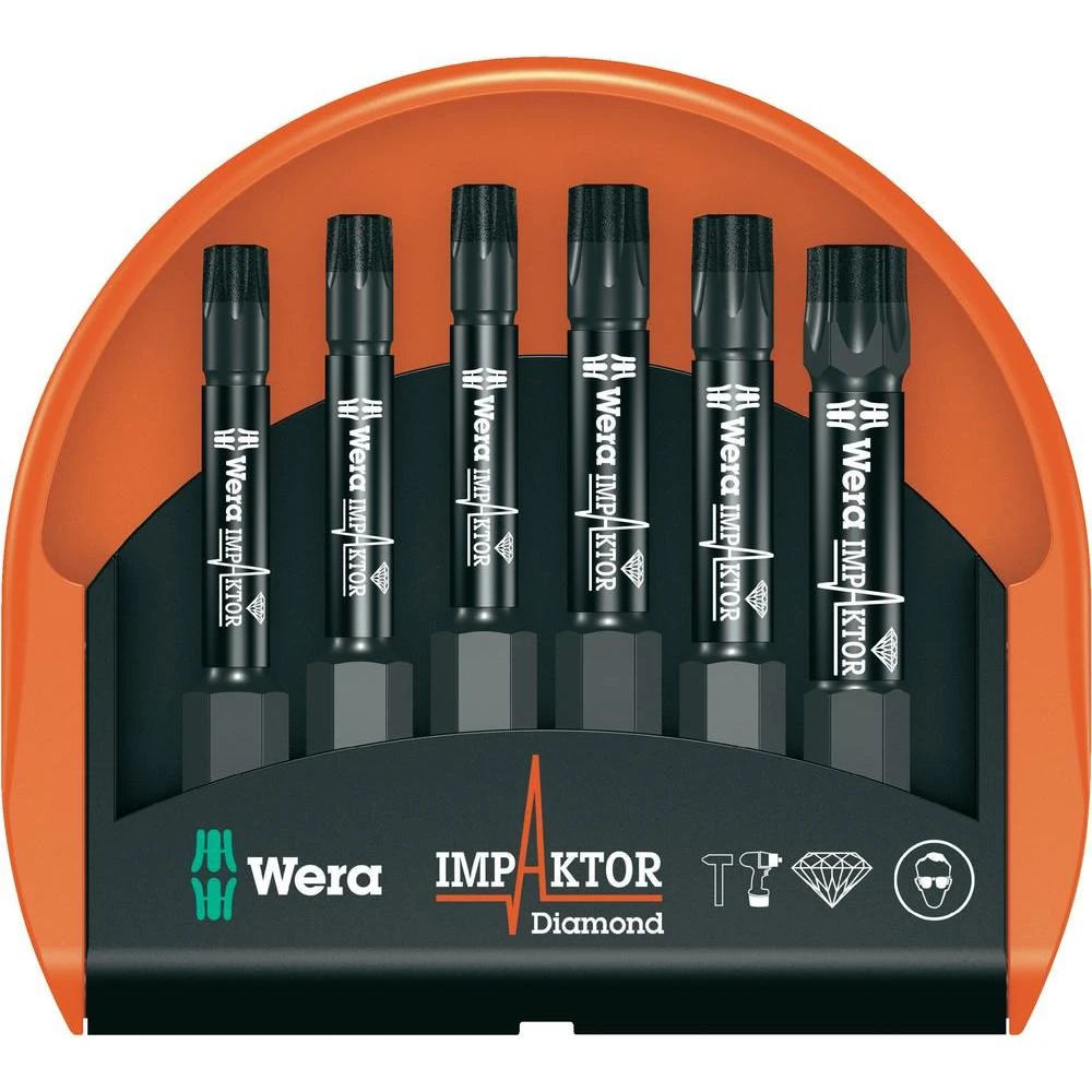 Wera 057693 Impaktor 6 Piece 50mm Long Torx Impact Driver Bits T20-T40 - Image 4