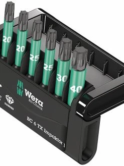 Wera 057693 Impaktor 6 Piece 50mm Long Torx Impact Driver Bits T20-T40