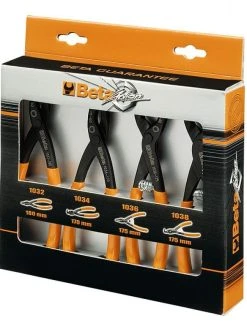 Beta 1031/S4 4 Piece Circlip Inside &amp; Outside Straight &amp; Bent Nose Plier Set