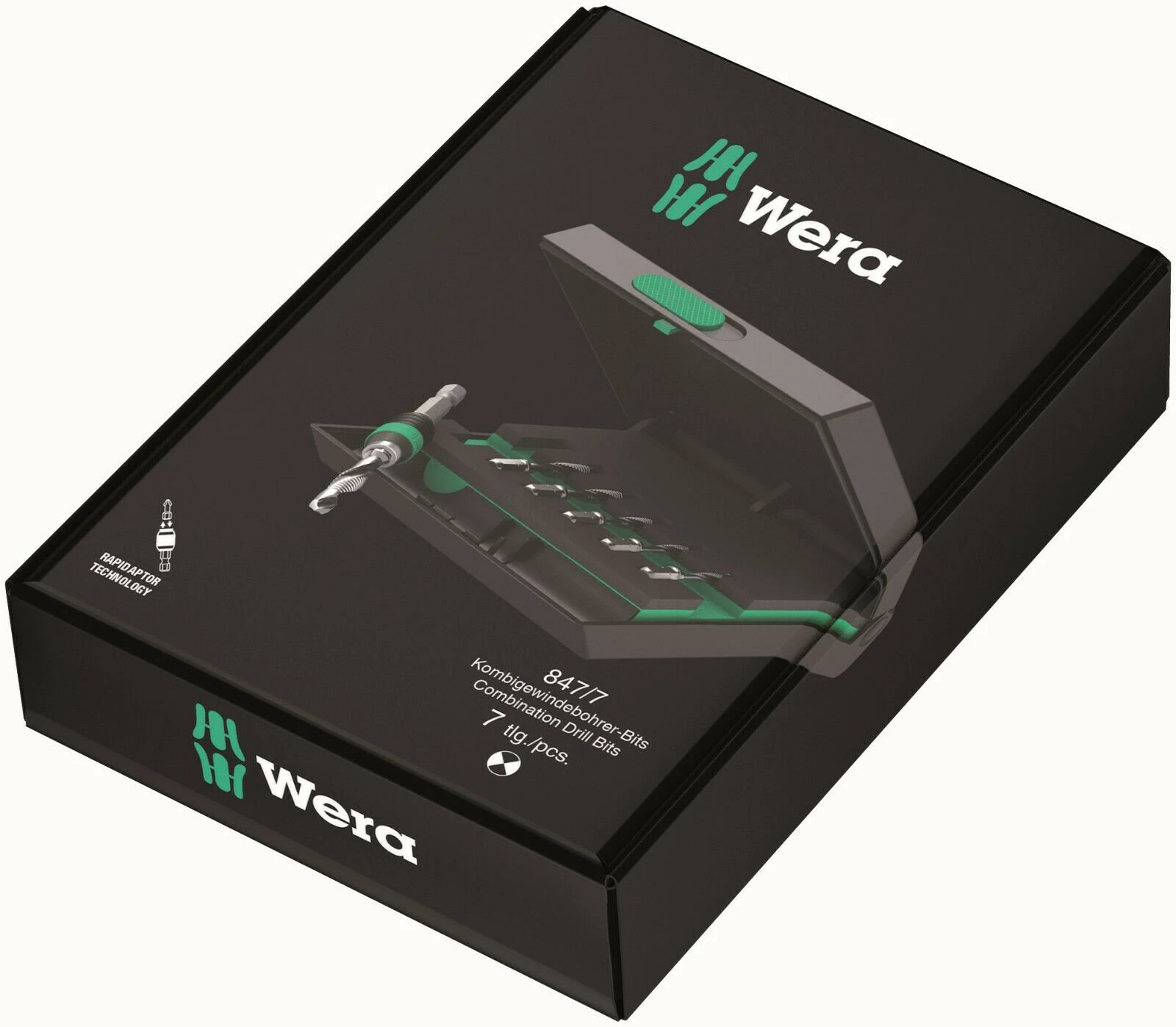 Wera 104651 847/7 7 Piece Metric Combination HSS Drill Tap Bit Set & 1/4" Bit Holder - Image 2