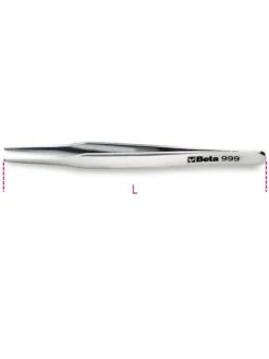 Beta Tools BETA 999 ACID &amp; MAGNETIC RESISTANT FLAT ROUND END SPRING TWEEZERS 115mm