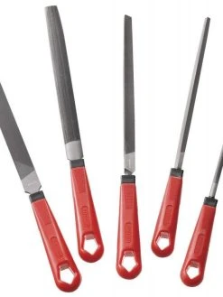 FACOM LIM200EM.J5 - 5 Pce. 2nd Cut FILE SET 200mm (8") Long With Fitted Handles