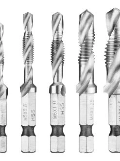 Facom 227H.J5PB 5 Piece 3 In 1 Combined Drill &amp; Tap Bit Set M4 - M10