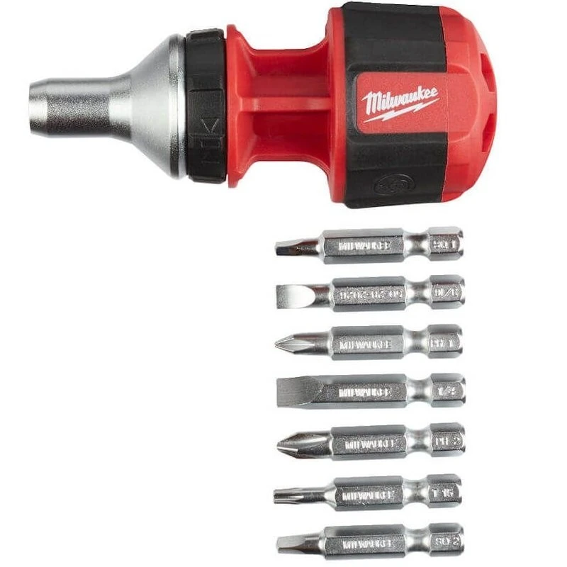 Milwaukee 4932471868 8in1 Compact Multibit Stubby Hand Bit Screwdriver Universal - Image 3