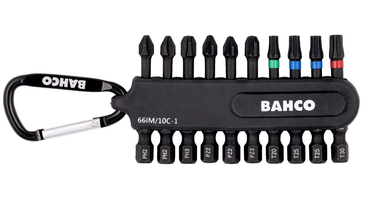 Bahco 66IM/10C-1 10 Piece 1/4" Impact Screwdriver Bit Set Pozi/Phillips/Torx - 50mm Long