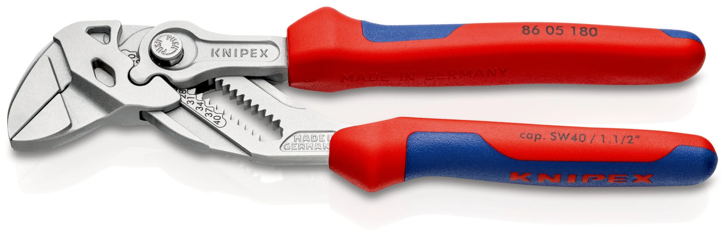 Knipex 86 05 180 Lock Button Waterpump Slip Joint Pliers 180mm (35mm Capacity) - Image 4