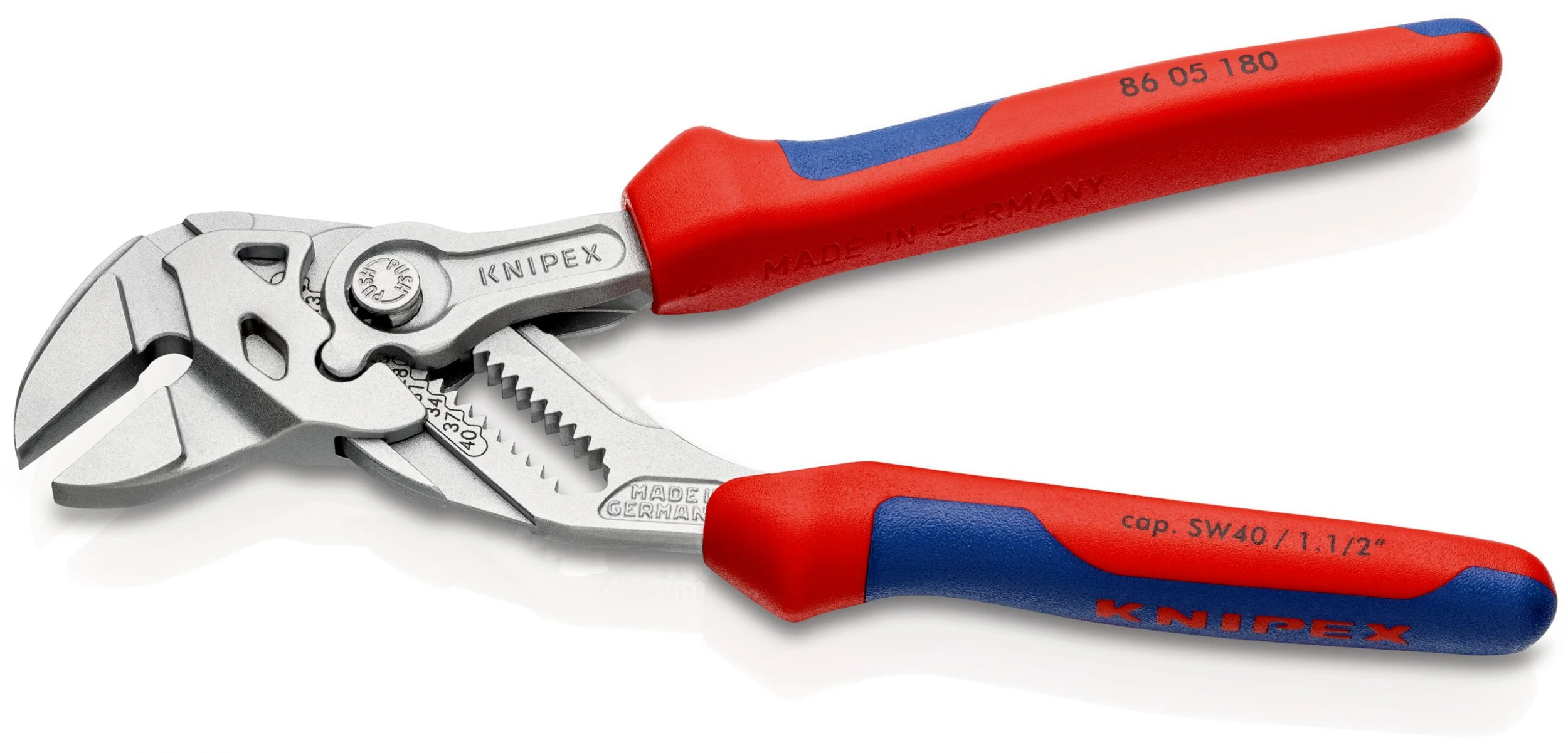 Knipex 86 05 180 Lock Button Waterpump Slip Joint Pliers 180mm (35mm Capacity) - Image 2