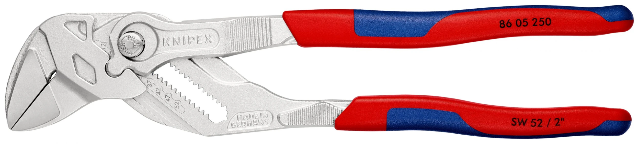 Knipex 86 05 250 Lock Button Waterpump Slip Joint Pliers 250mm (52mm Capacity)