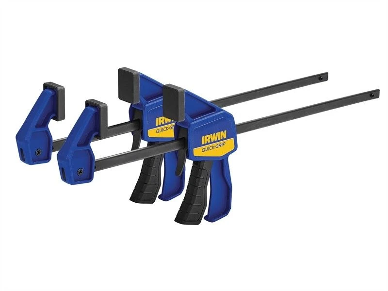 2 X Irwin Quick-Grip T5122QCEL7 Medium Duty One-Handed Bar Clamp / Spreader 300mm / 12″ Twin Pack
