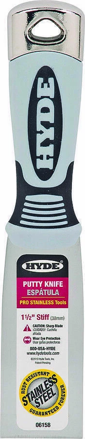 Hyde 06158 1.1/2" (38mm) Stiff Pro Stainless Putty Knife / Gasket Scraper